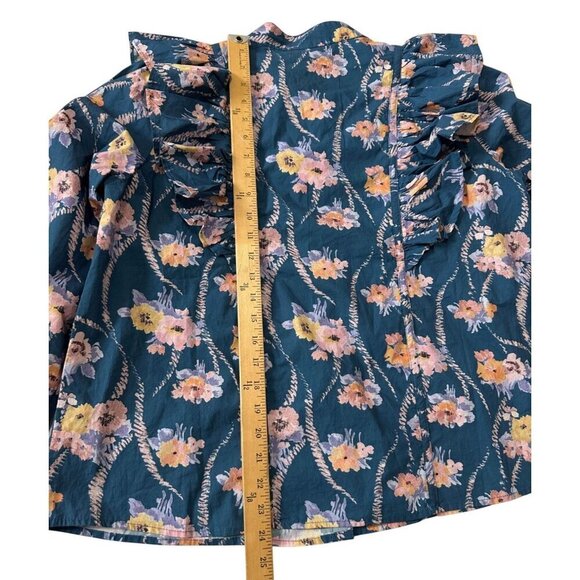 LoveShackFancy Beatrix Floral Blouse, Midnight Blush, Size L, New with tag - Picture 14 of 14